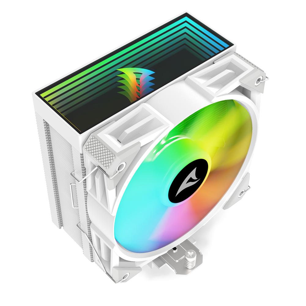 Sharkoon A40 RGB CPU-køler – hvid, 120 mm, 4 heatpipes – billede 8