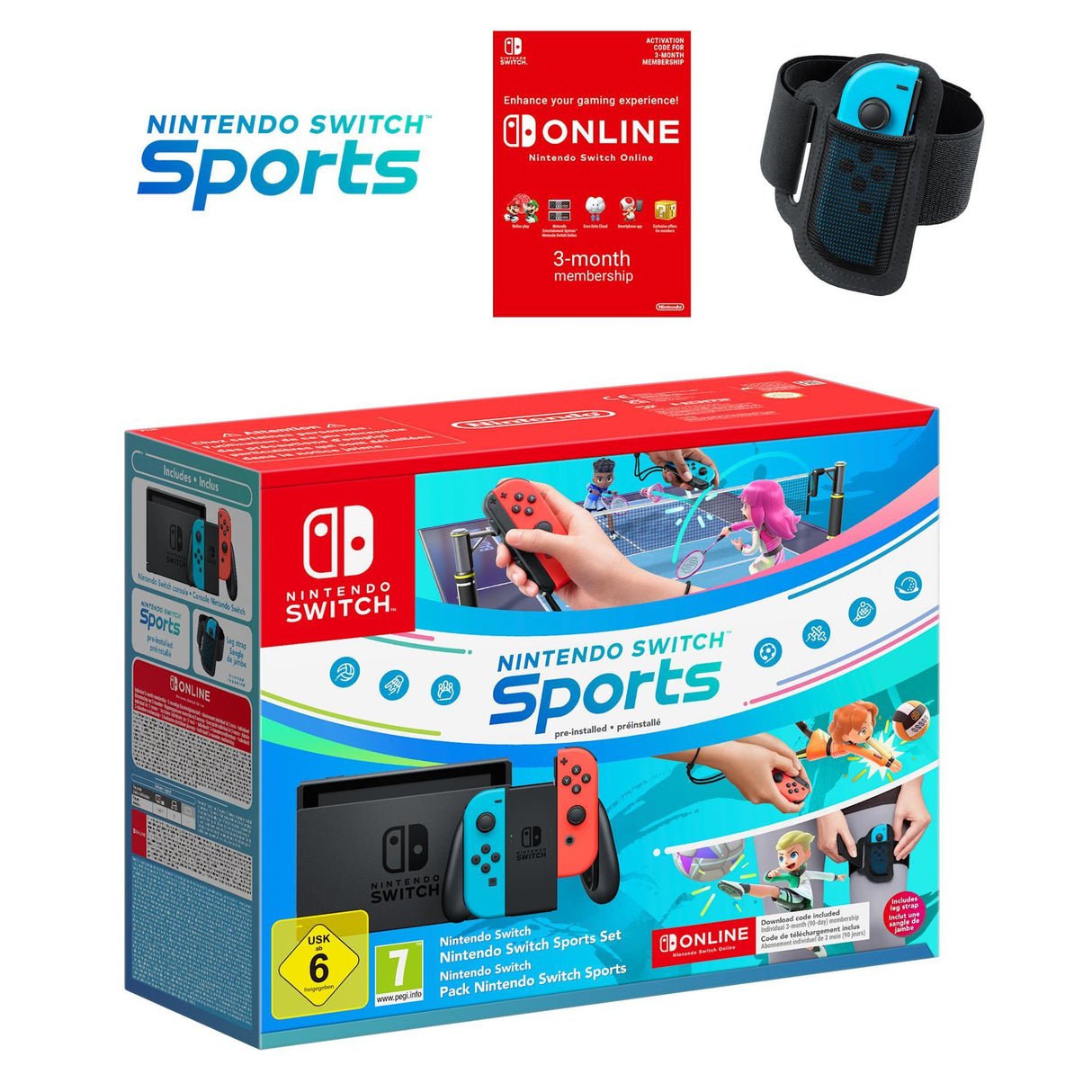 Nintendo Switch-konsol - Neonblå/Röd + Nintendo Switch Sports
