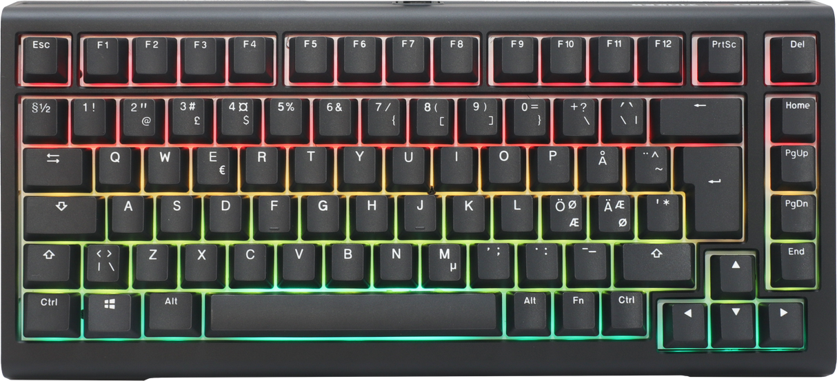 Ducky Tinker75 - Förbyggd - ISO - Svart - MX Cherry Brown