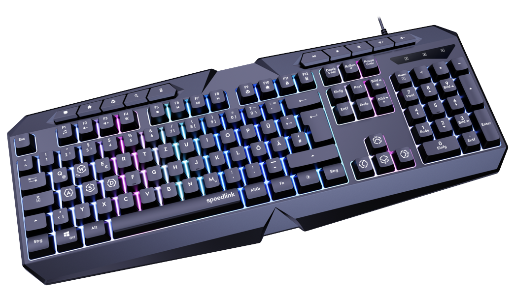 Speedlink - LUDICIUM RGB Rainbow Gaming Tangentbord, Svart - US Layout