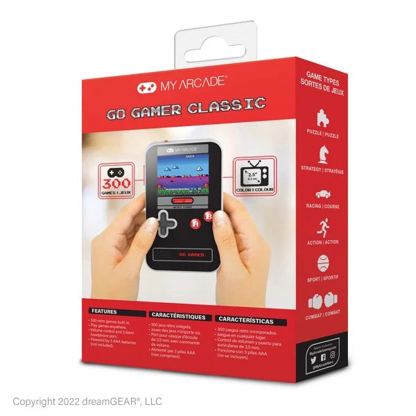 MIN ARCADE, GO GAMER CLASSIC (300 SPEL I 1), SVART, GRÅ, RÖD