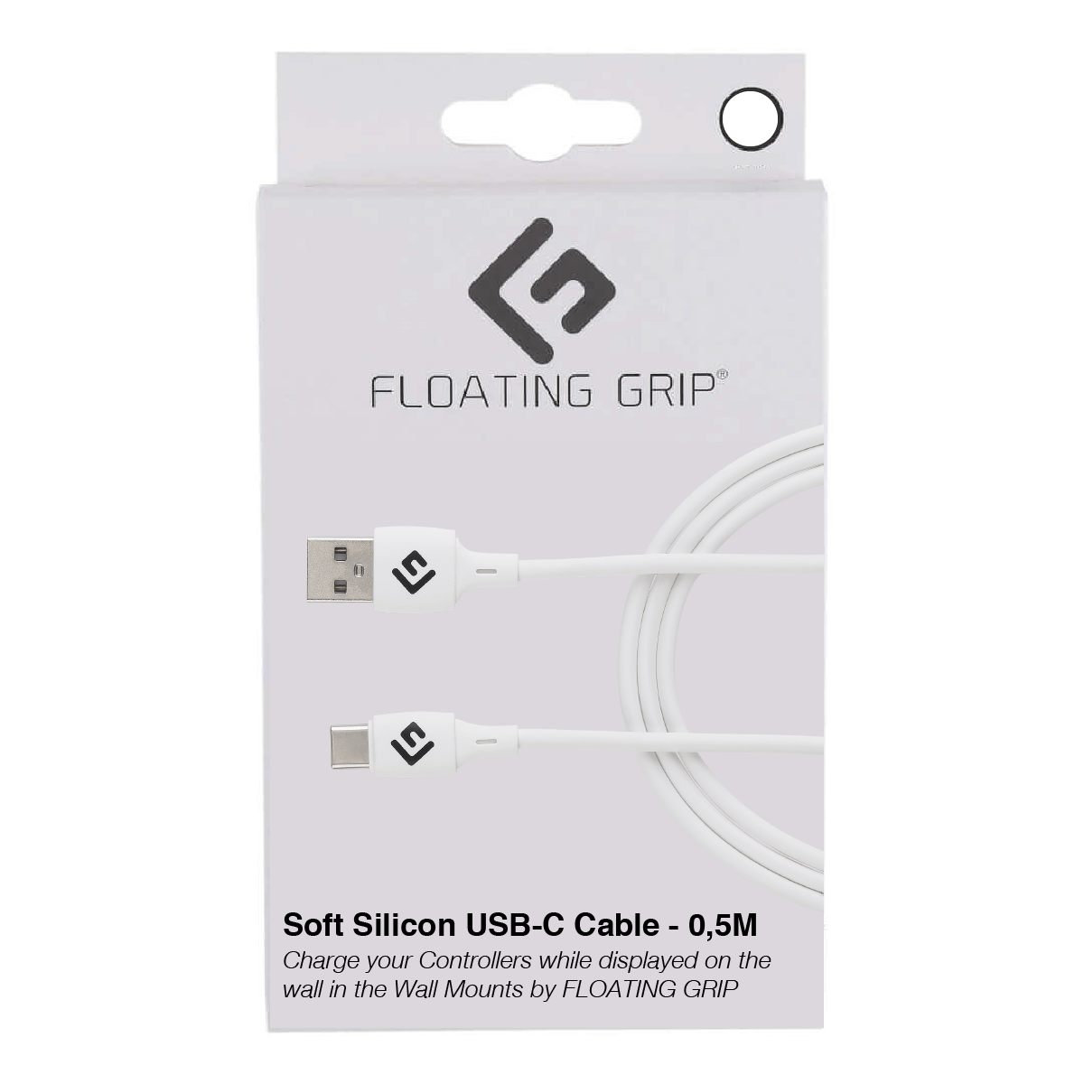 Flytande Grepp 0,5 M Silikon USB-C-kabel (vit)
