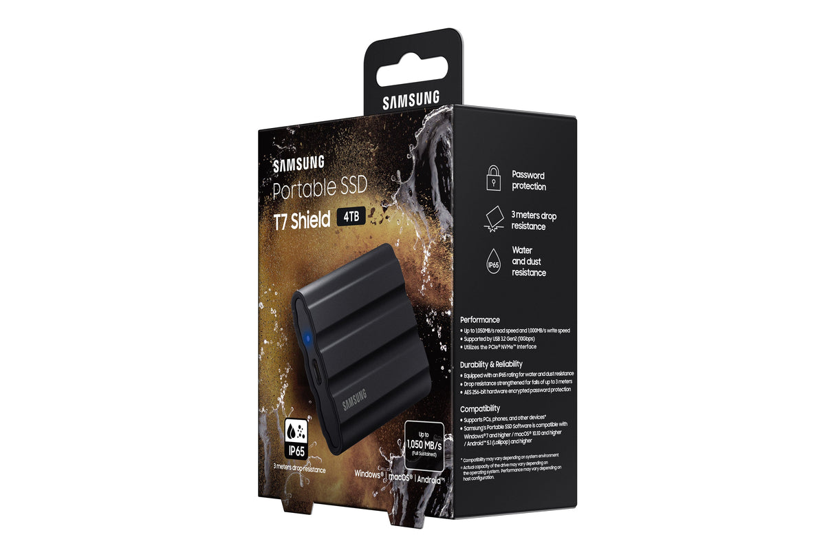 Samsung T7 Shield Solid State Drive MU-PE4T0S 4TB USB 3.2 Gen 2