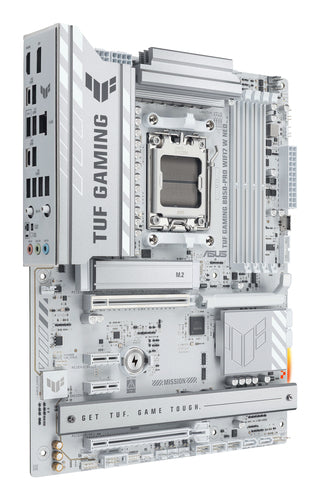 ASUS TUF Gaming B850-PRO WIFI7 W NEO – bundkort fra modsat skrå side