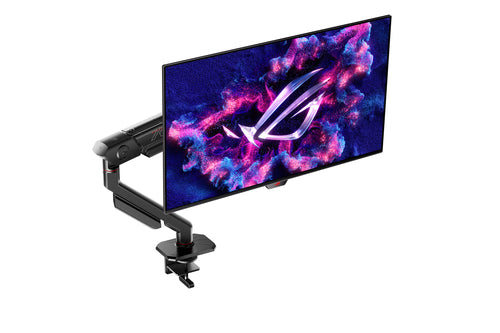 ASUS ROG Ergo AAS01R skærmarm – eksempel med skærm i vandret format, skærm medfølger ikke