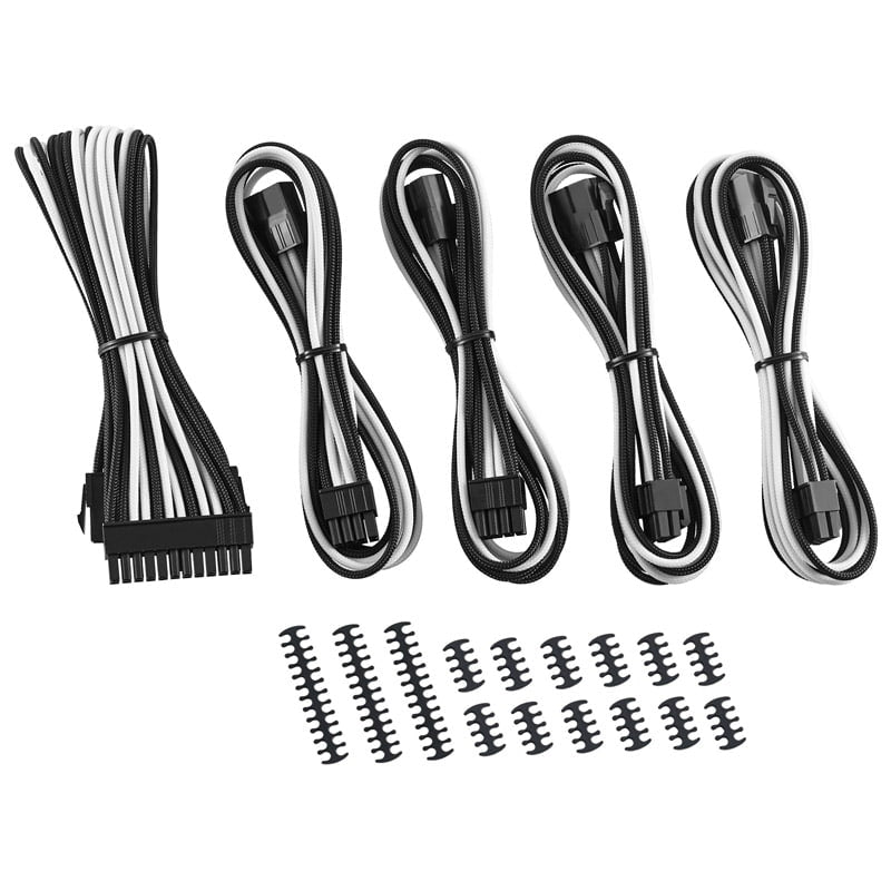 CableMod Classic ModMesh Cable Extension Kit - 8+8 Series - Svart/vit