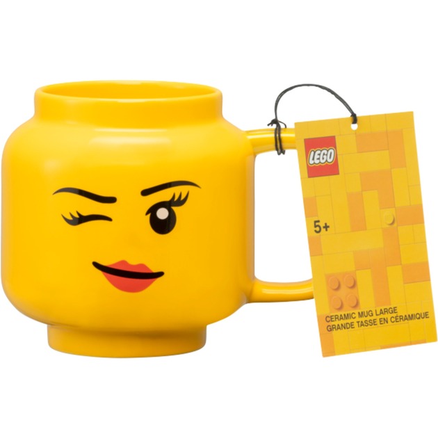 Room Copenhagen LEGO ceramic mug Winking Girl, large (yellow)
