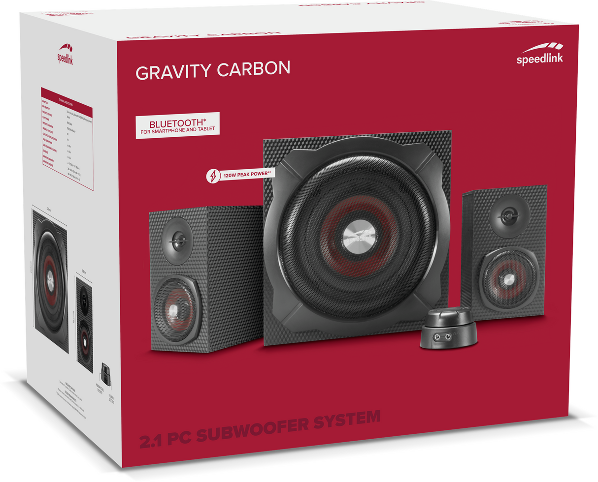 Speedlink - GRAVITY CARBON 2.1 Högtalarsystem, Svart