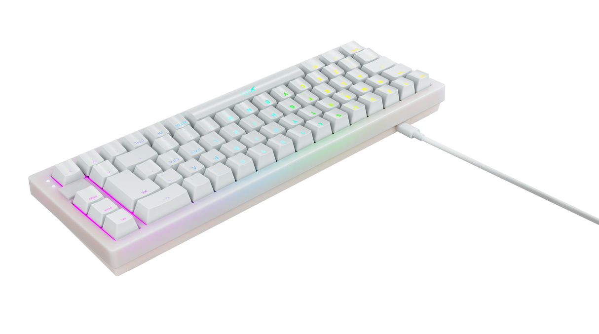 Xtrfy K5 RGB, Kompakt 65 % Transparent Vit