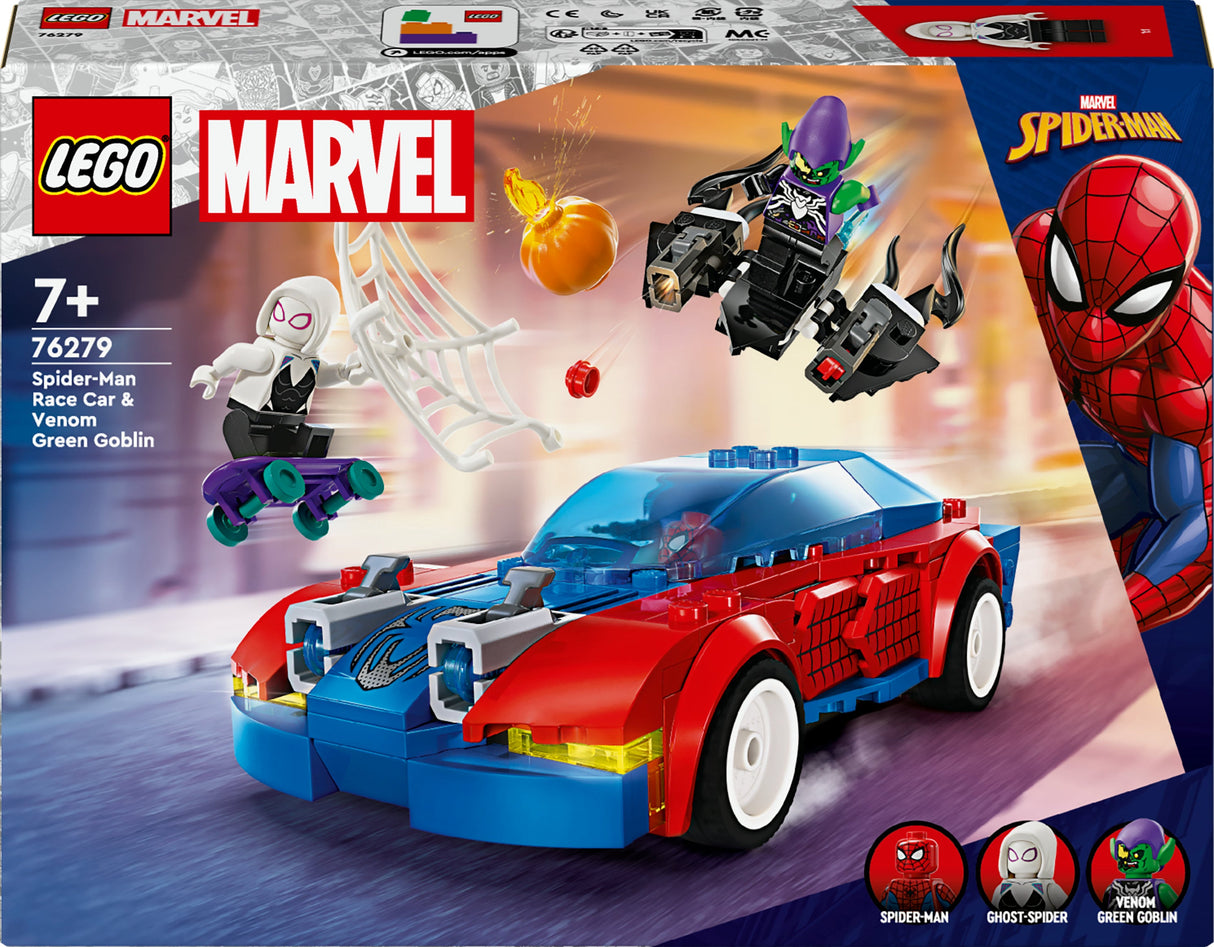 LEGO 76279 Marvel Super Heroes Spider-Man's Racing Car & Venom Green Goblin Construction Toy
