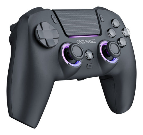 Oniverse Starion – trådløs PS5-controller i Obsidian Black – set skråt fra siden