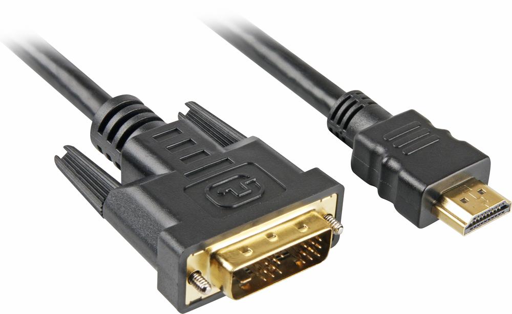 Sort Sharkoon HDMI til DVI-D 18+1 kabel