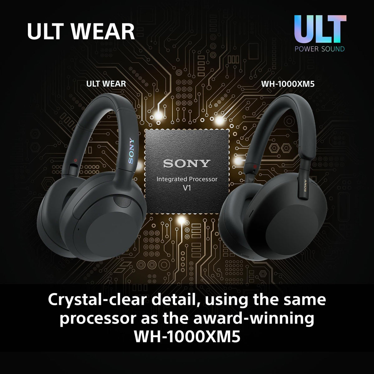 Sony ULT Wear – trådløse hovedtelefoner med støjreduktion – sort – produktdetalje 5