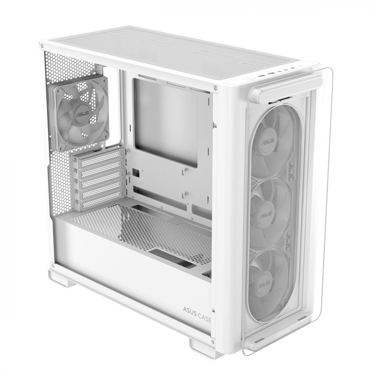 ASUS A23 PLUS Tempered Glass ARGB mATX Case - White ASUS