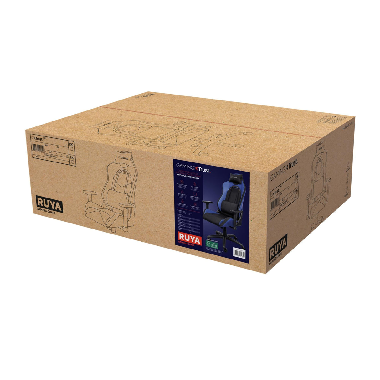 TRUST GXT714B RUYA GAMING CHAIR - BLÅ