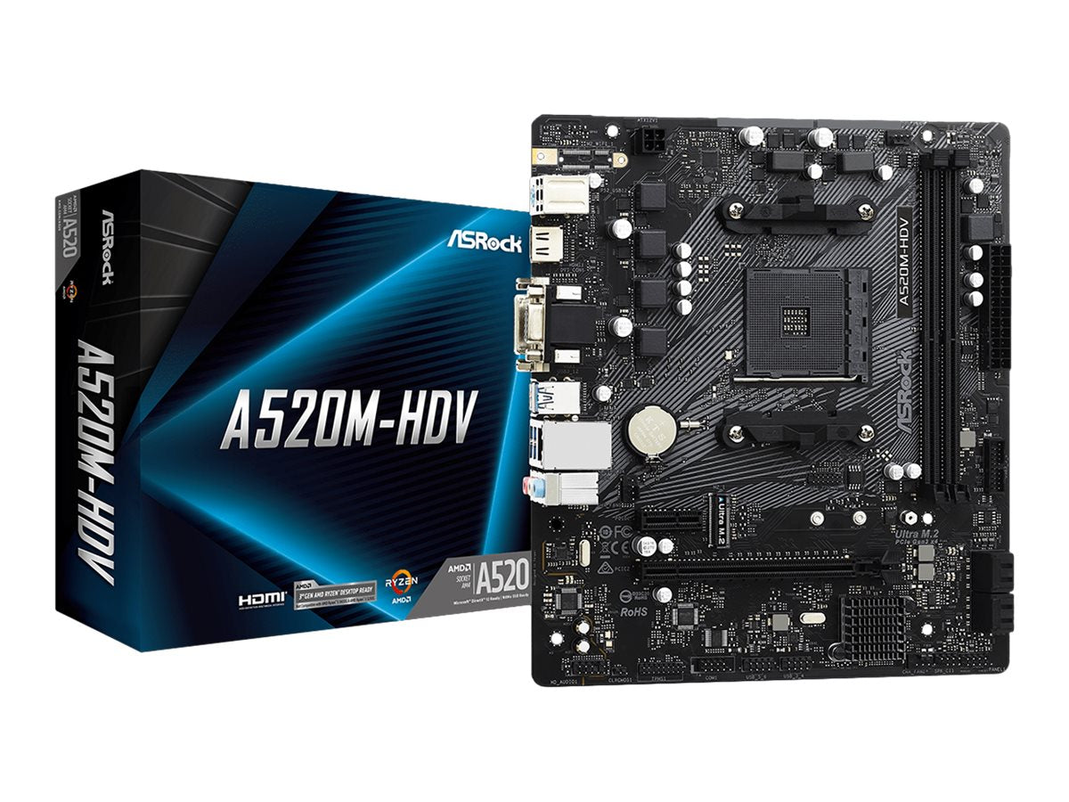 ASRock A520M-HDV Micro-ATX AM4 AMD A520