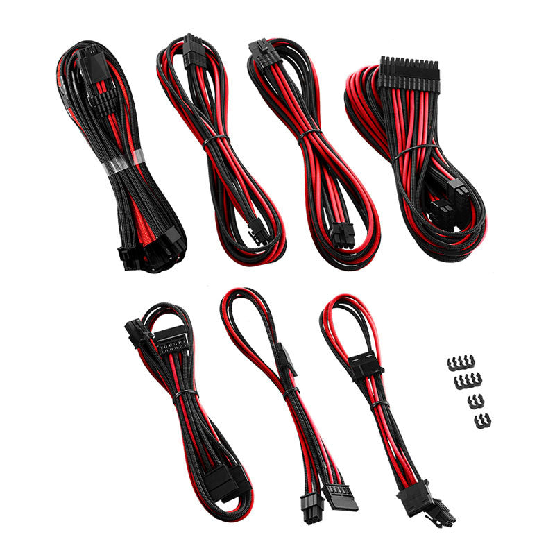 CableMod C-Series Pro ModMesh 12VHPWR Kabelsats För Corsair RM, RMi, RMx (Black Label) - Svart/röd