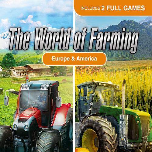 The World of Farming: Europe & America – PlayStation 4 – spillets illustration og logo