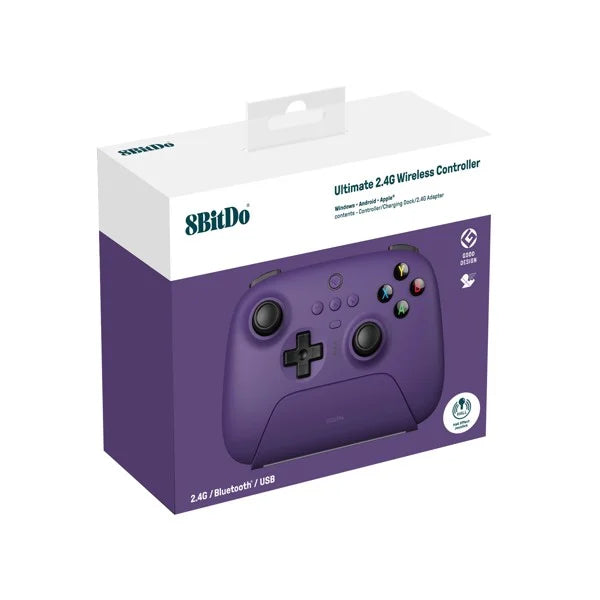 8BitDo Ultimate 2.4G Pad PC Grå/lila