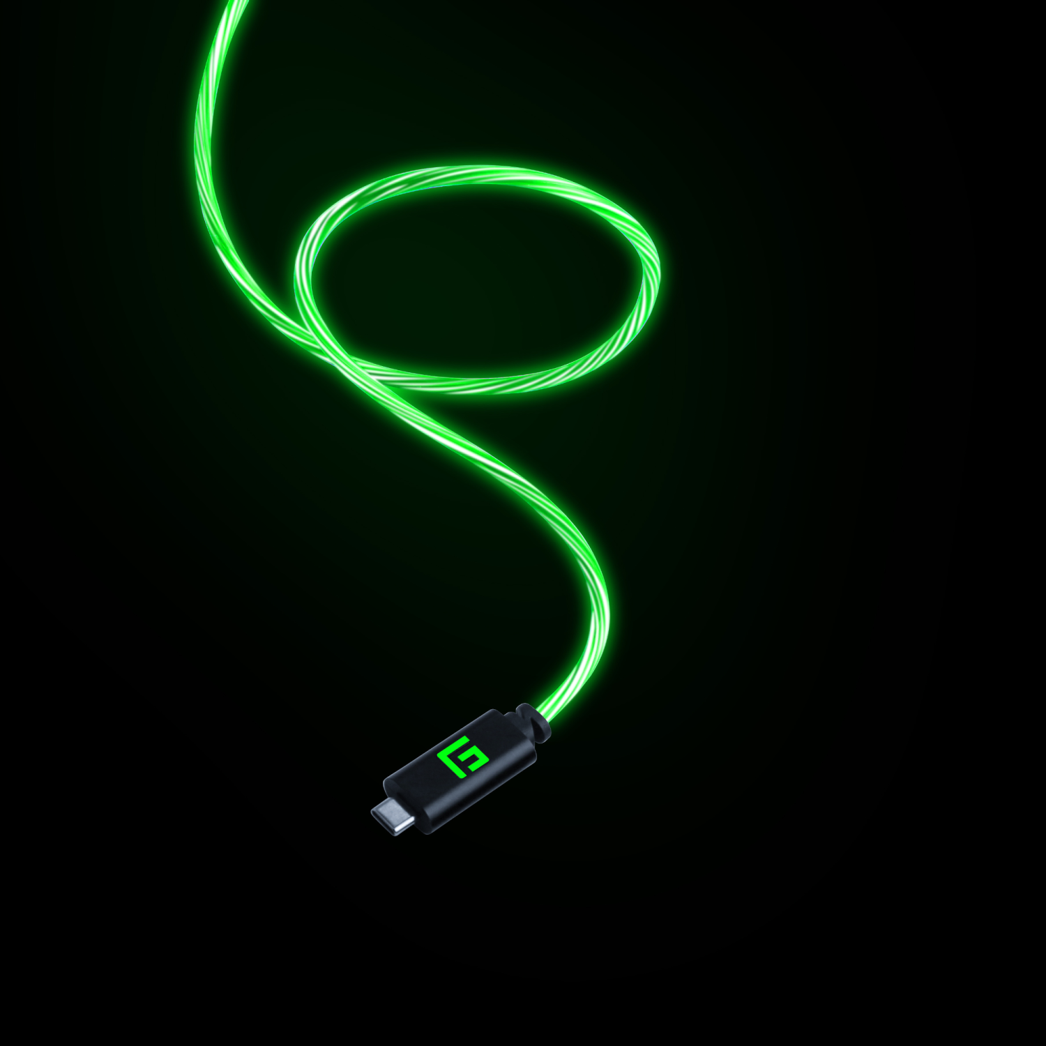 FLYTANDE GRIP 3M USB-C/USB-C-KABEL MED LED-LJUS - GRÖN