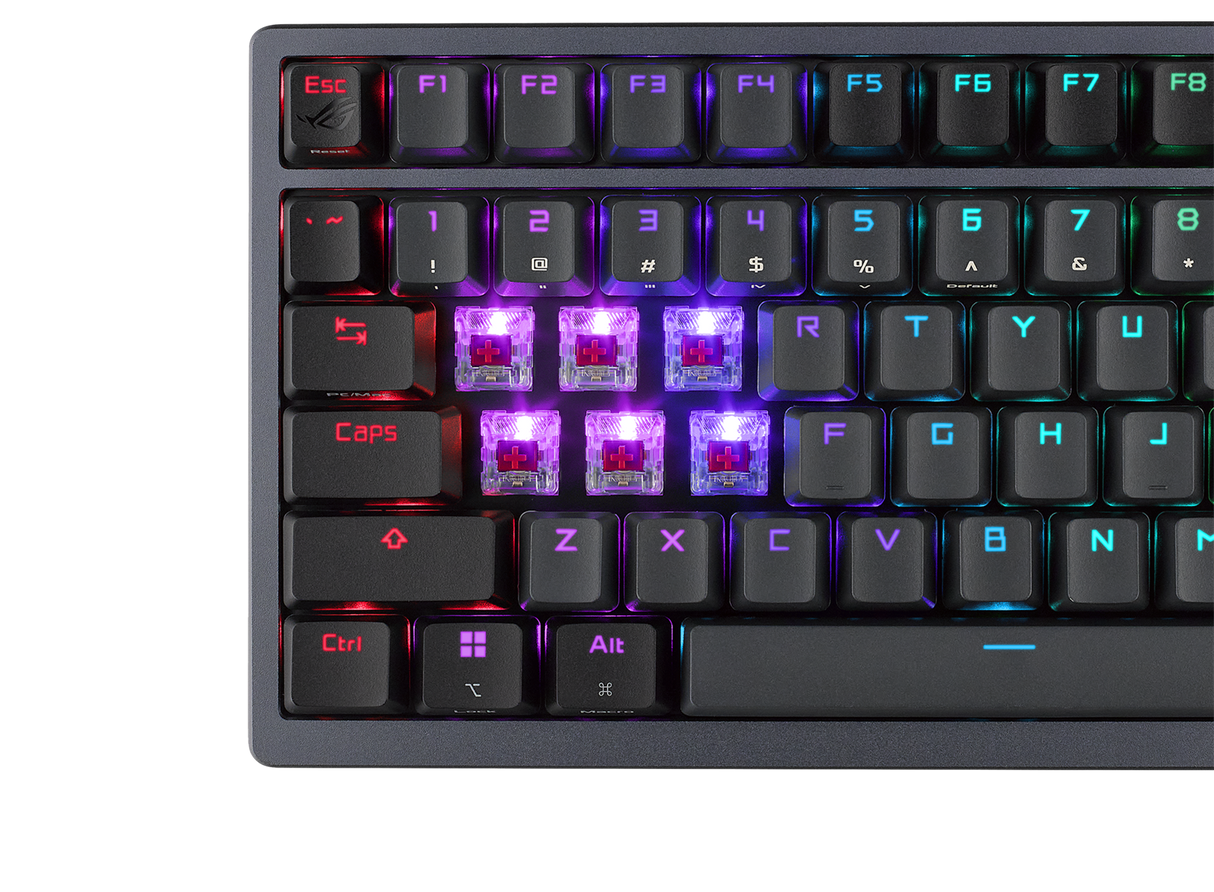 ASUS ROG AZOTH 75 % Trådlöst DIY Custom RGB Gaming Tangentbord, NX Röda Switchar, OLED-skärm, PBT Keyca