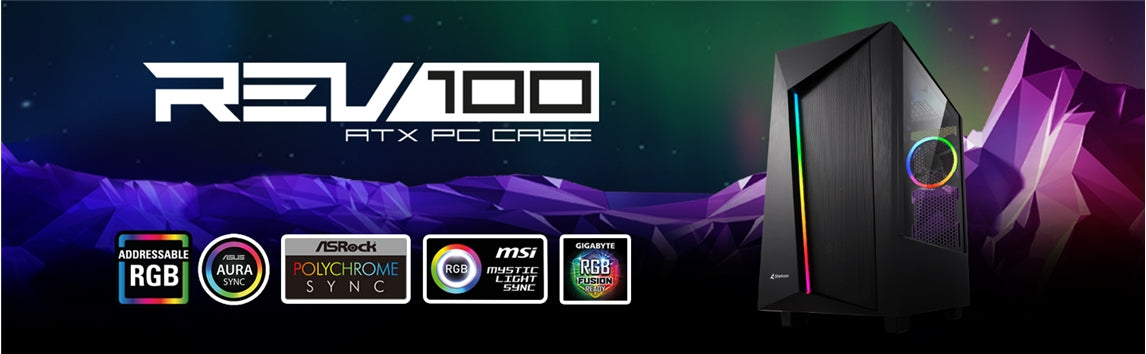 Sharkoon REV100, Tower Case (Black, Tempered Glass)