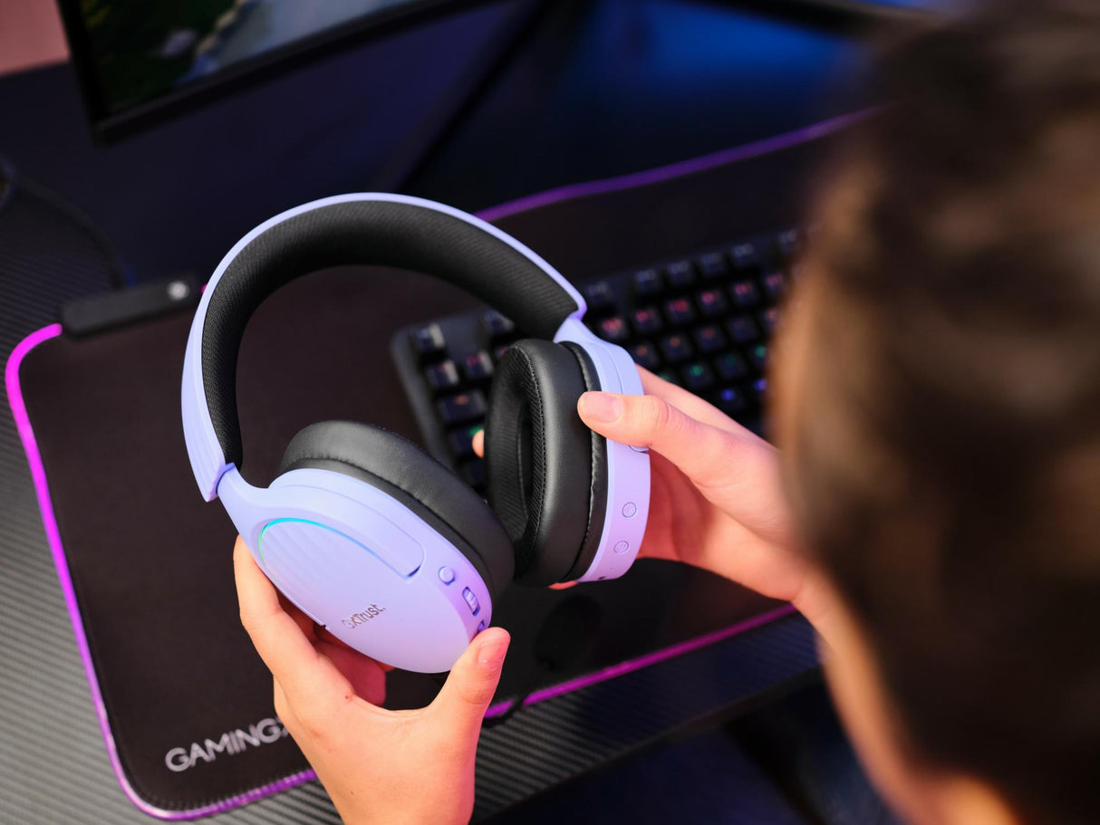 TRUST GXT491P FAYZO TRÅDLÖST HEADSET - LILA