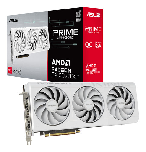 ASUS Radeon RX 9070 XT PRIME WHITE OC Edition – Hvid