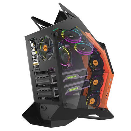 Datorfodral Darkflash K1 (svart & Orange)