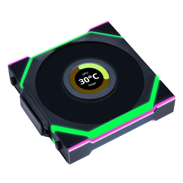Lian Li UNI FAN SL Trådlös LCD, Svart- 120mm