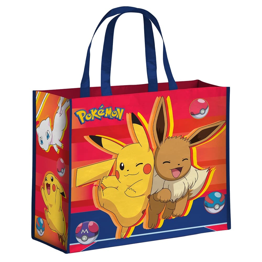 Pokémon Pikachu og Eevee indkøbstaske – front og side