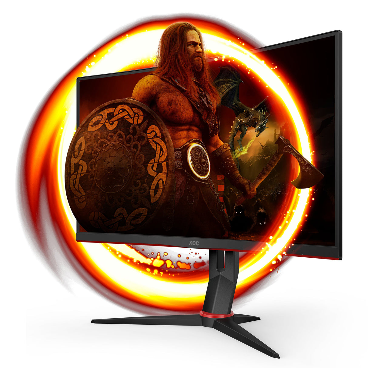 AOC Gaming CQ27G2U/BK 27 2560 X 1440 VGA (HD-15) HDMI DisplayPort 144Hz Pivot Monitor