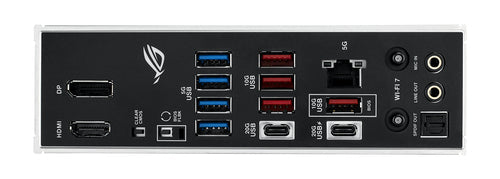 Bagpanel med USB, Ethernet, HDMI og DisplayPort på ASUS ROG STRIX Z890-H GAMING WIFI