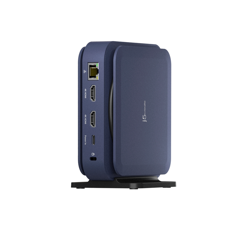 j5create JCD3196-N – dual HDMI-dock, mørkeblå – Mørkeblå dock på stander