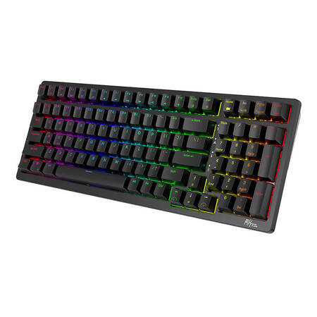 Trådlöst Mekaniskt Tangentbord Royal Kludge RK98 RGB, Brun Switch (svart)