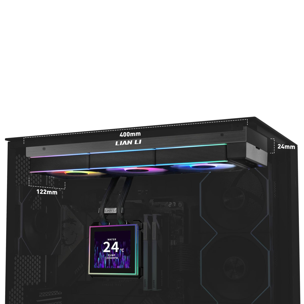 Lian Li Hydroshift II LCD-S, 360CL Wireless, Black Lian Li