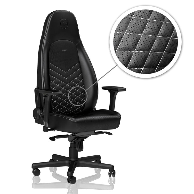 noblechairs ICON Svart/Platinavit