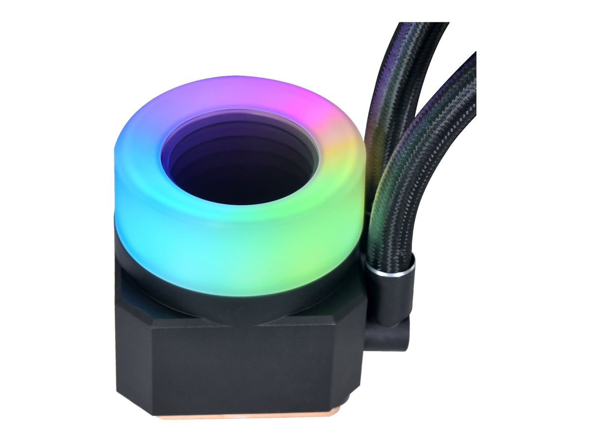 Lian Li Galahad II Trinity Performance 360 Black - 3 Utbytbara Utseenden, RPM-omkopplarkontroll, Dubbelvågsradiatorpassningar, 4200 RPM Pumpmotor