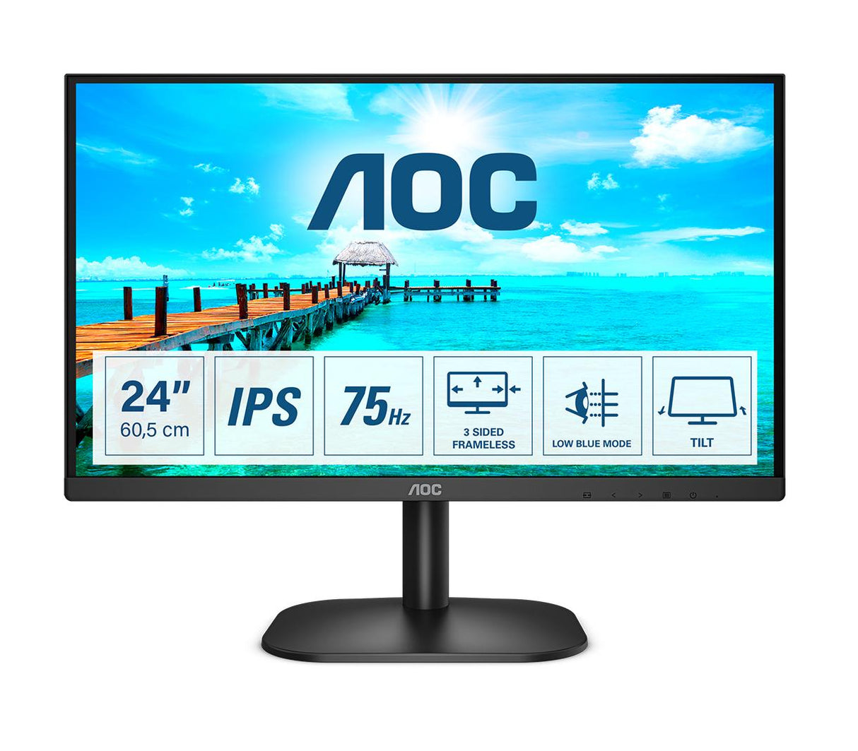 AOC 24B2XH 23.8 1920 X 1080 (Full HD) VGA (HD-15) HDMI 75Hz
