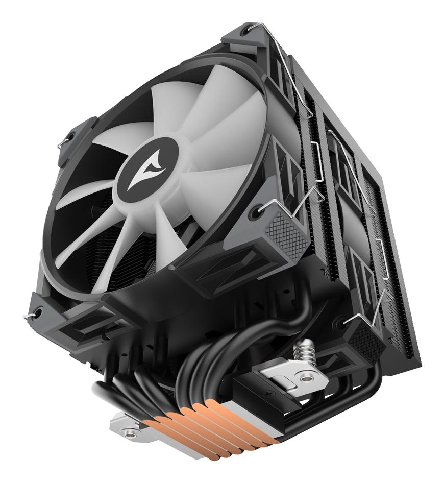 Sharkoon A60 RGB CPU-køler – sort, dual-tower, 159 mm