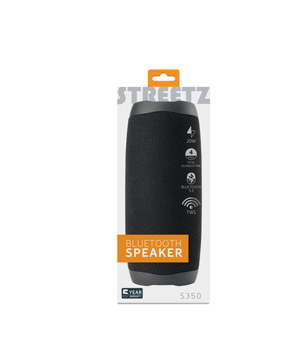 S350 Bluetooth Speaker 2x10W, AUX, micro SD slot, black streetz