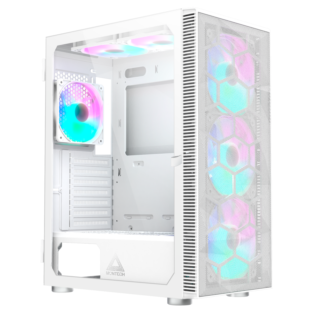 Montech X3 Mesh Vit - Härdat Glas