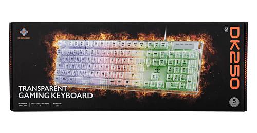 Deltaco - DK250 Membrane Keyboard - Transparent - Regnbågs LED