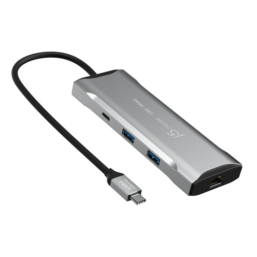 j5create – 4K/60 Hz USB-C mini-dock med 10 Gbit/s USB – Netværksstik og USB-porte