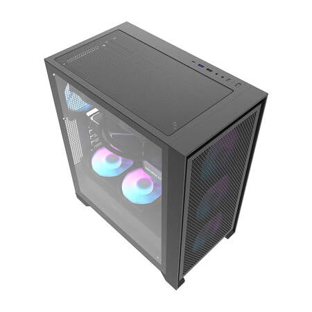 Datorfodral Darkflash DRX70 MESH + 4 RGB-fläktar (svart)