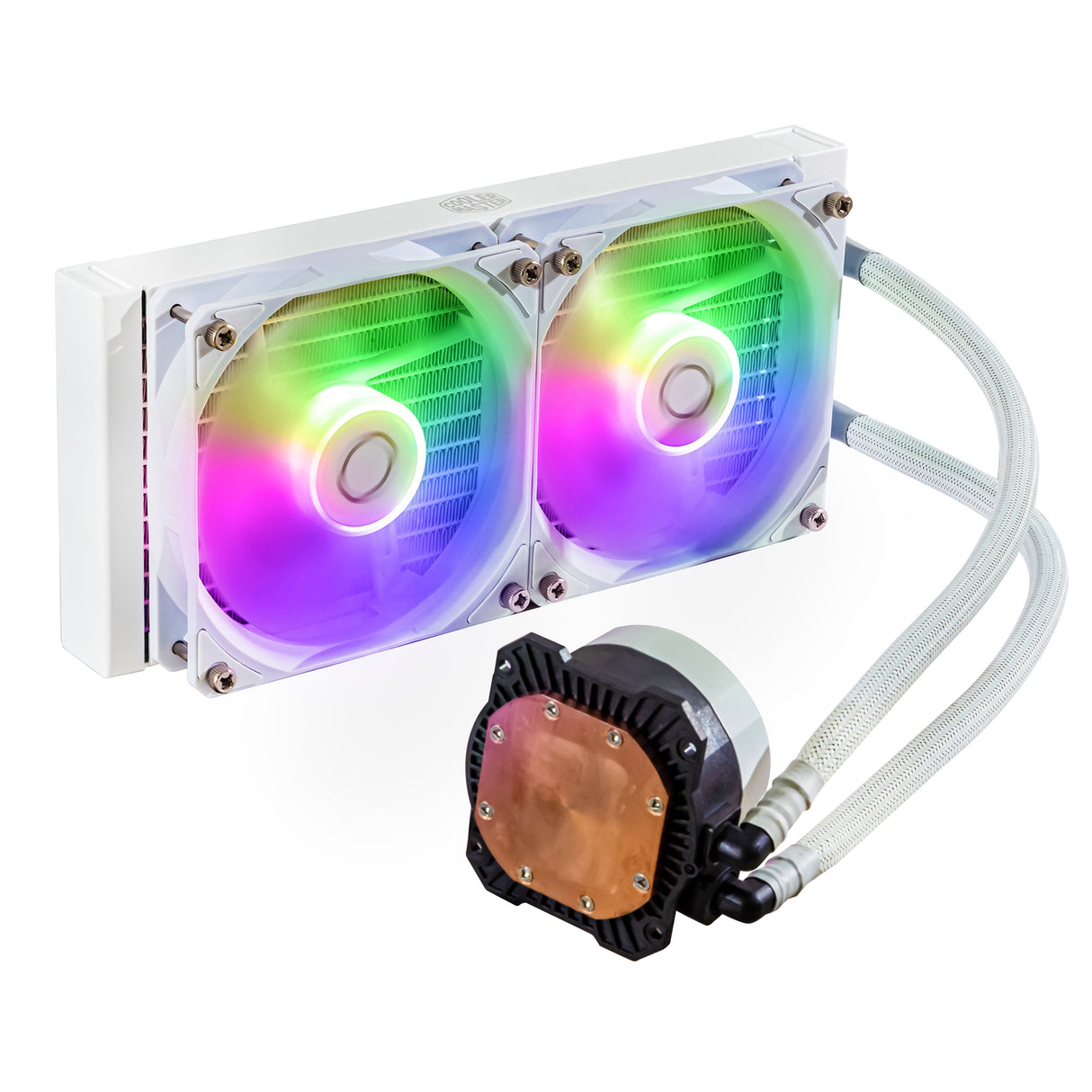 Cooler Master MasterLiquid Lite 240L Core ARGB-processorer Flytande Kylsystem 1-pack Vit 120 mm