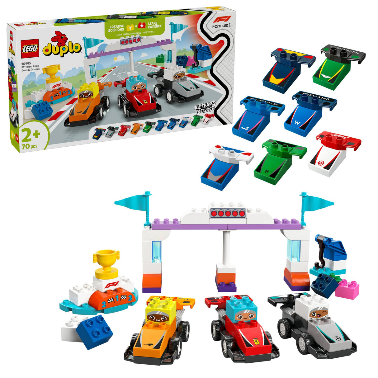 LEGO 10445 DUPLO F1 Team Racing Cars with Racers LEGO