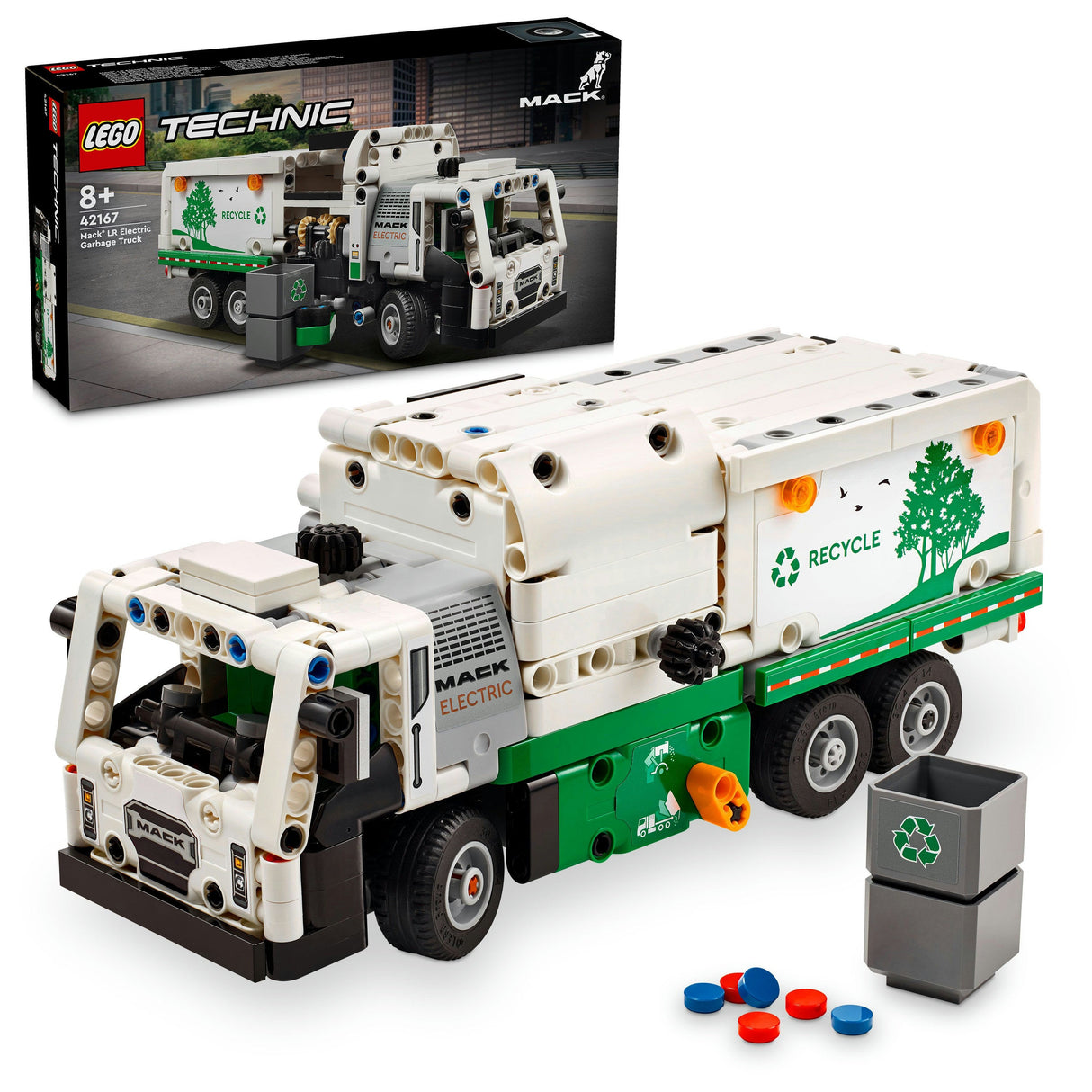 LEGO 42167 Technic Mack LR Elektrisk Dumper, Byggleksaksväska