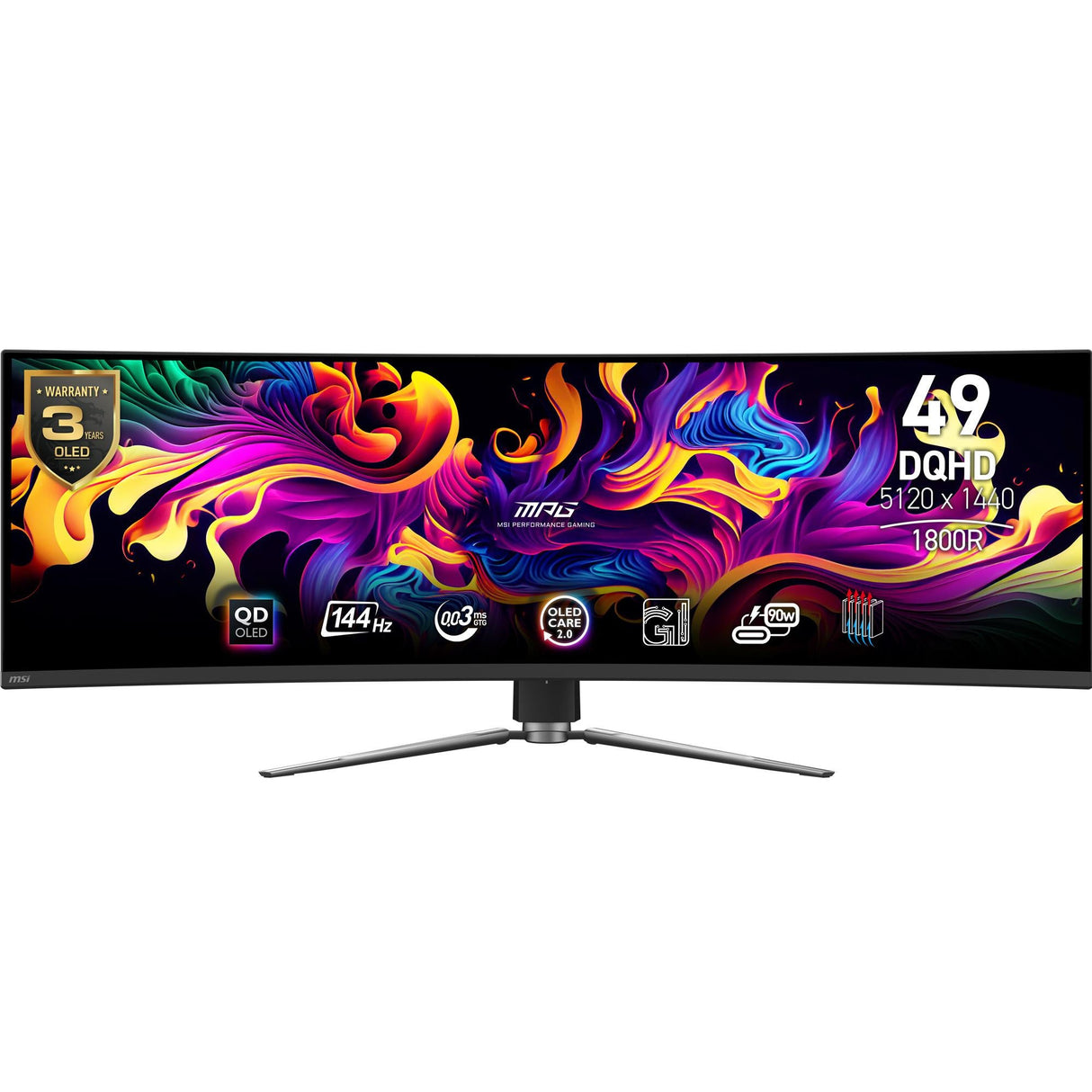 MSI MPG 491CQPDE QD-OLED 49 5120 X 1440 (UltraWide) HDMI DisplayPort USB-C 144Hz