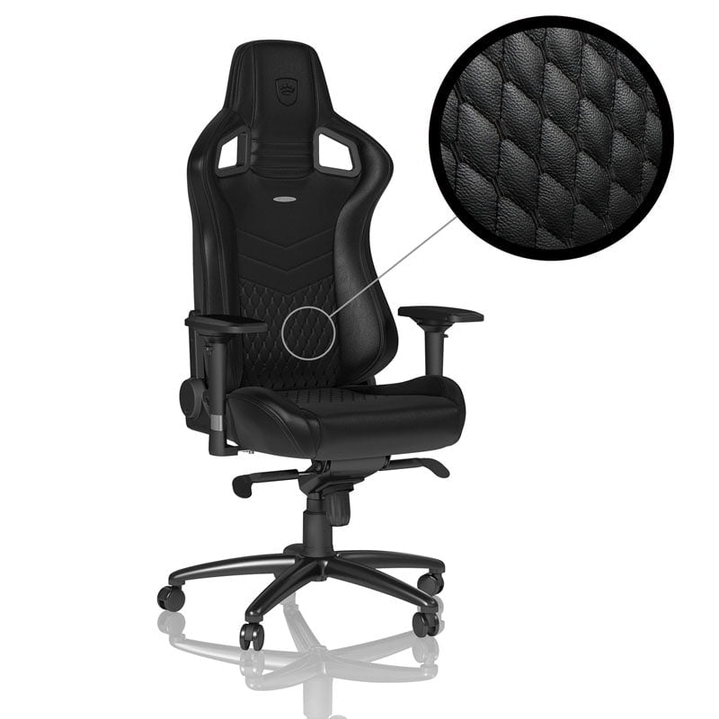 Noblechairs EPIC Äkta Läder Svart/Svart